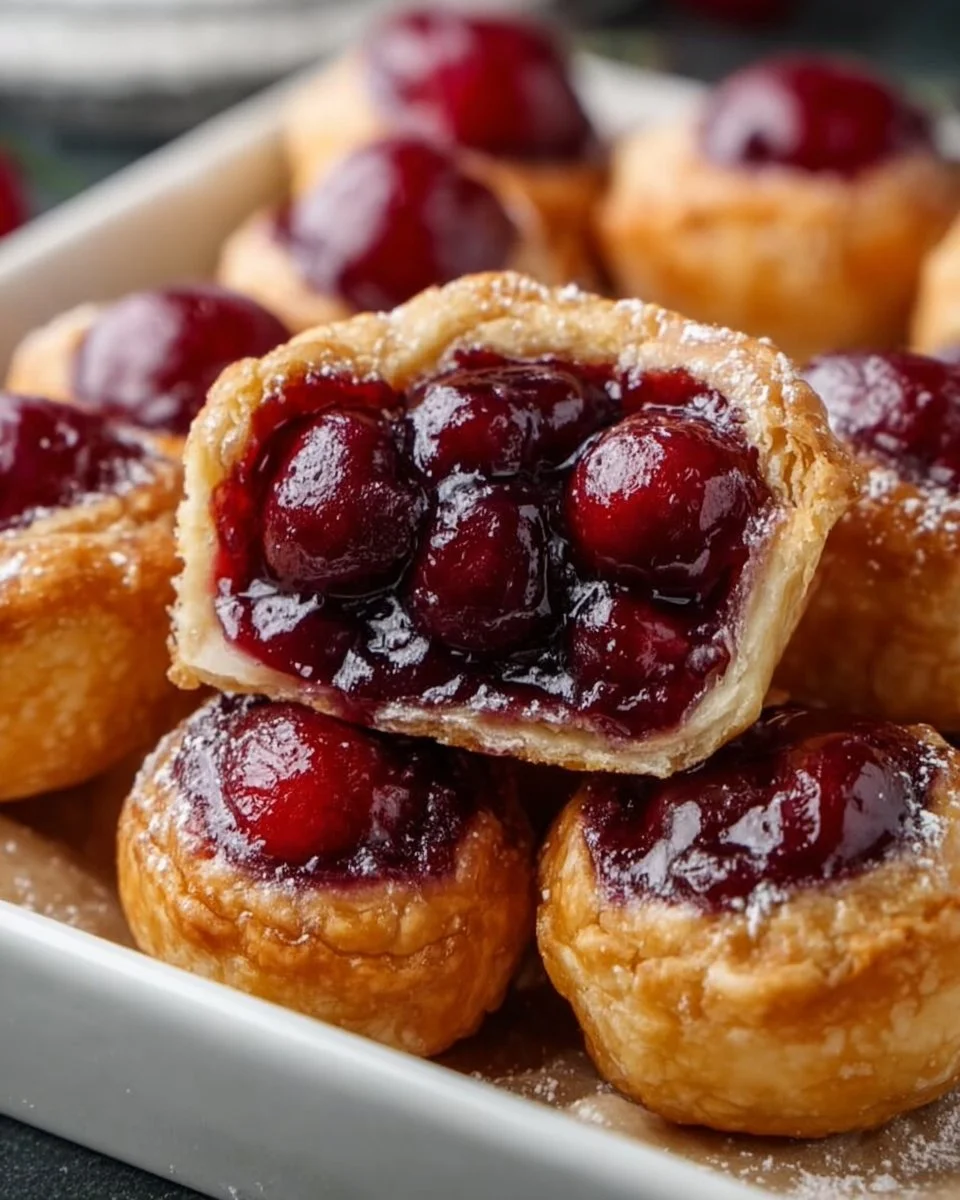 Freshly baked cherry pie with a flaky crust and vibrant red filling