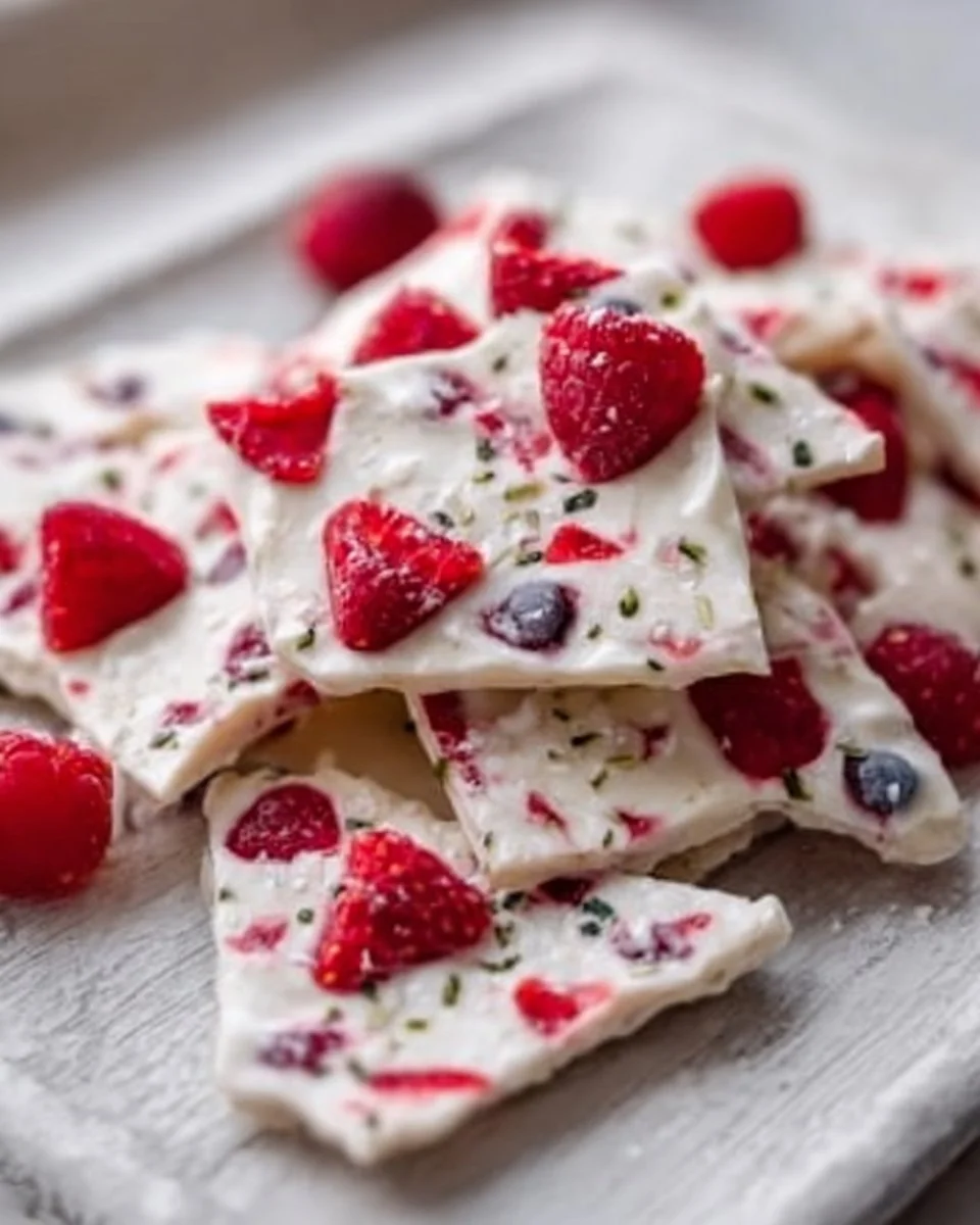 Frozen baby led weaning yogurt bark recipe with fruits and yogurt
