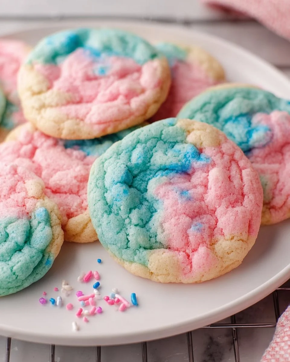 Delicious gender reveal cookies with pink and blue frosting