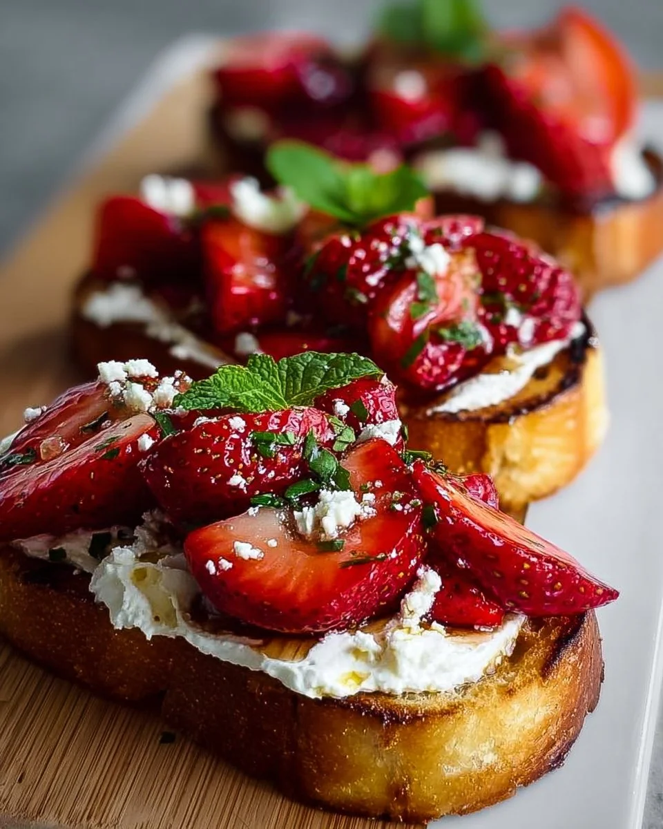 Roasted Strawberry Whipped Ricotta Toast