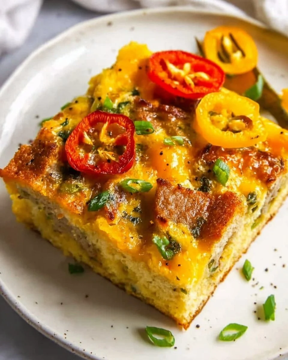 Delicious Sausage Breakfast Casserole served in a baking dish