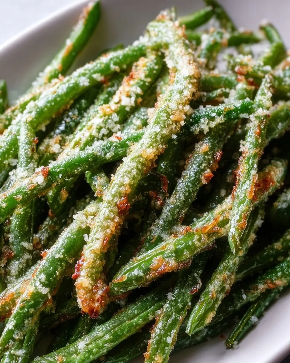 Air Fryer Parmesan Green Beans crispy healthy side dish