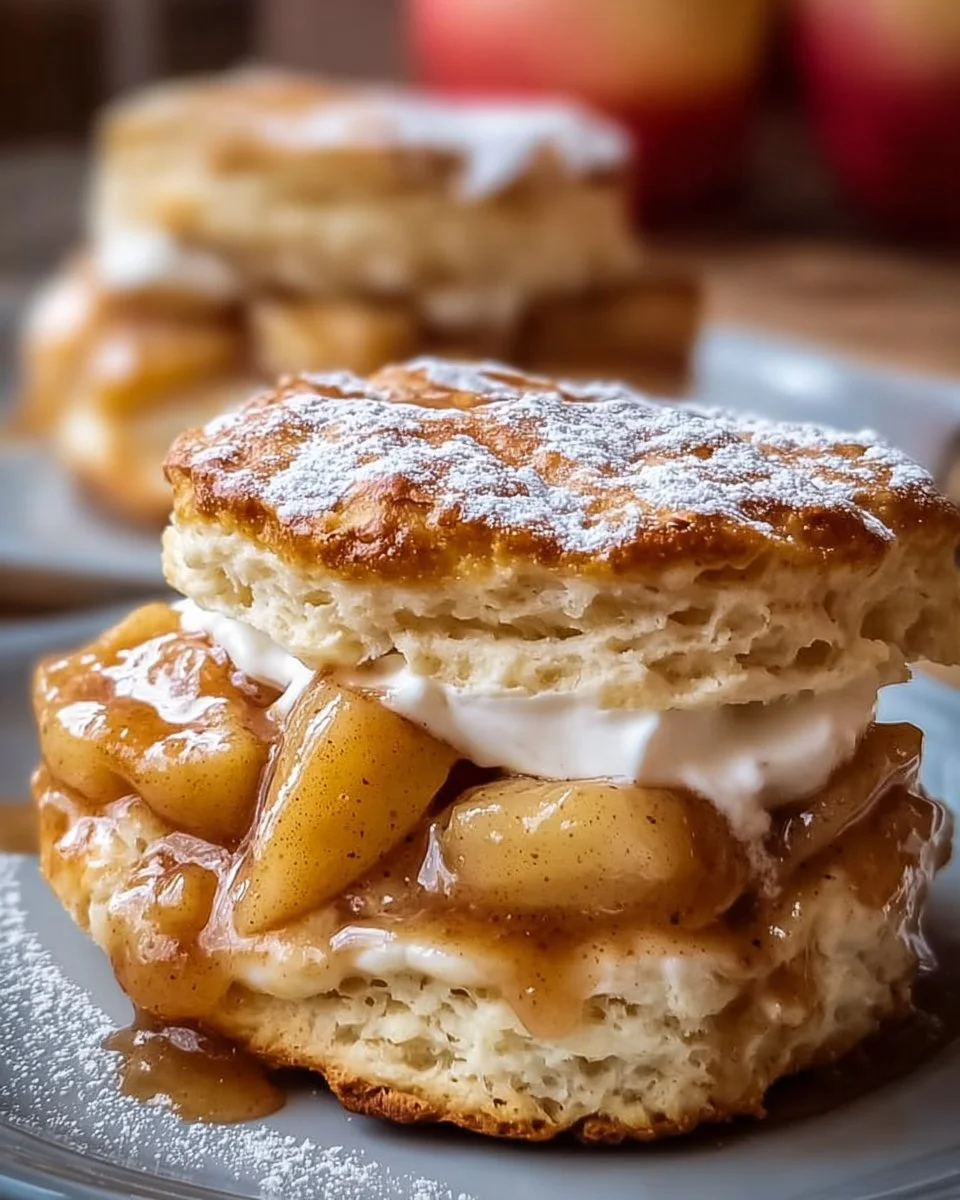 Apple Pie Biscuit Sandwiches with flaky biscuits and apple filling
