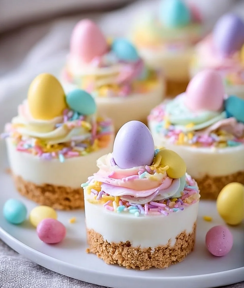 Easter No-Bake Mini Cheesecakes