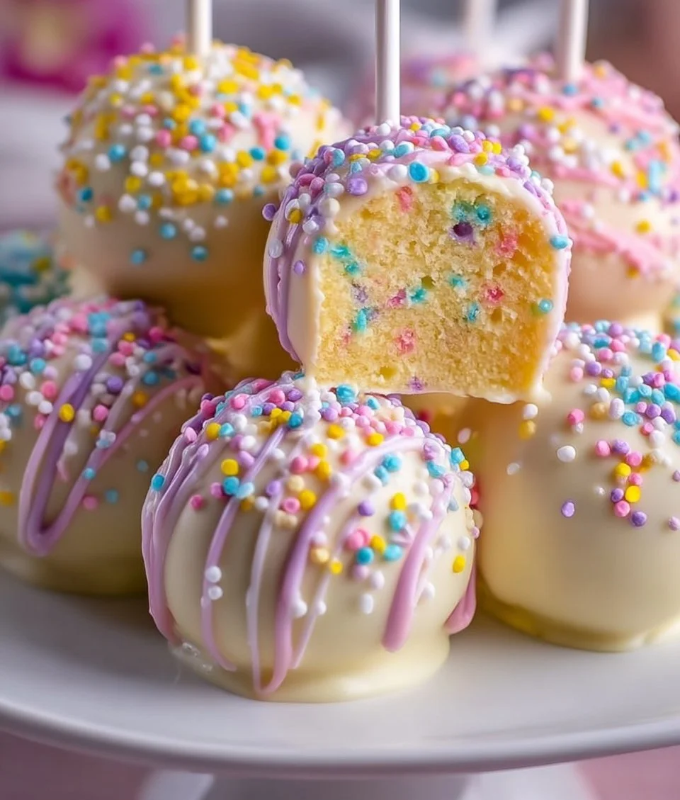 Easy Easter Funfetti Cake Pops