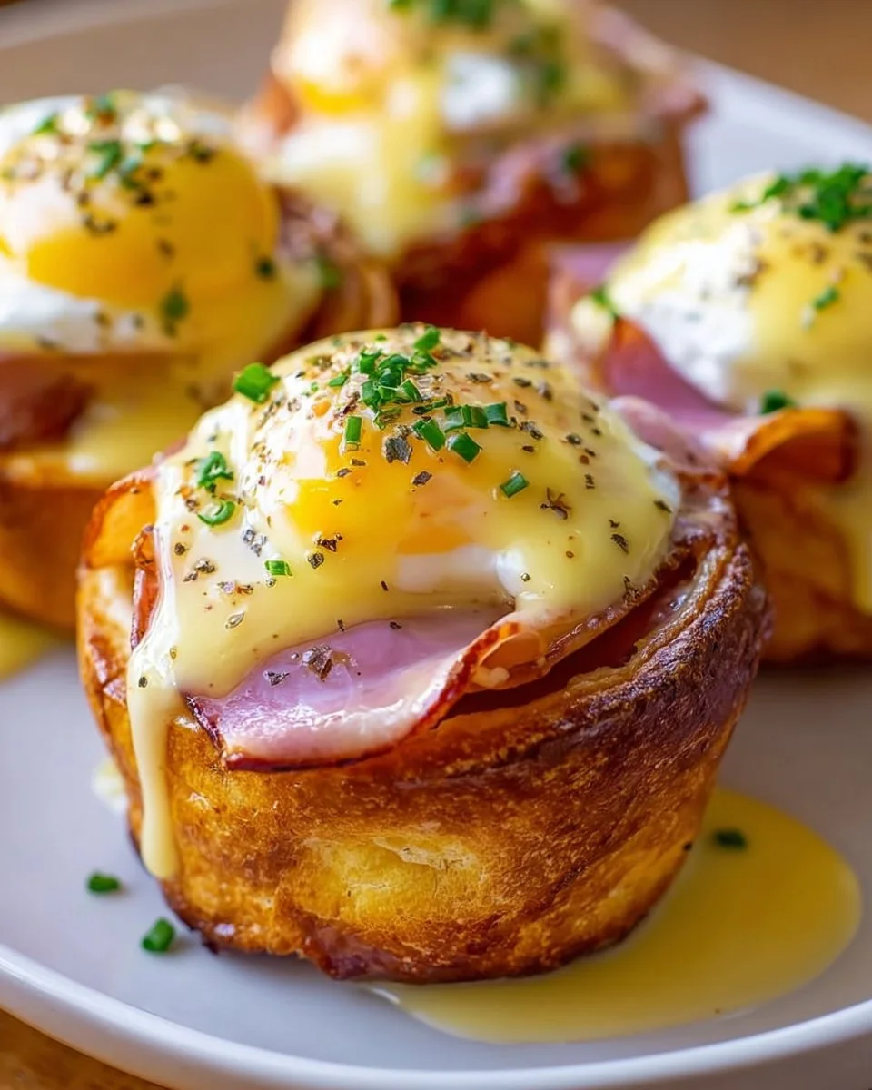 Delicious Eggs Benedict Breakfast Rolls served on a plate