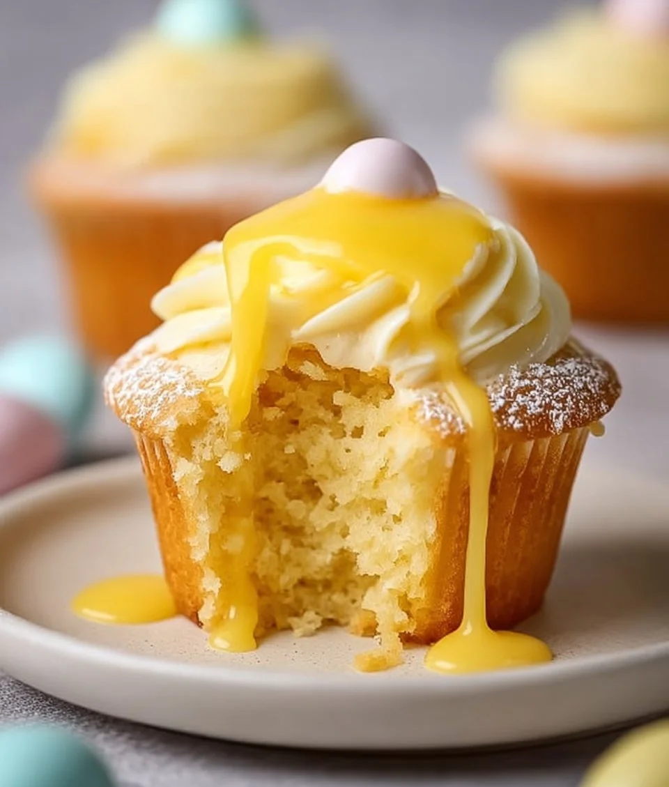 Lemon Curd Easter Cupcakes