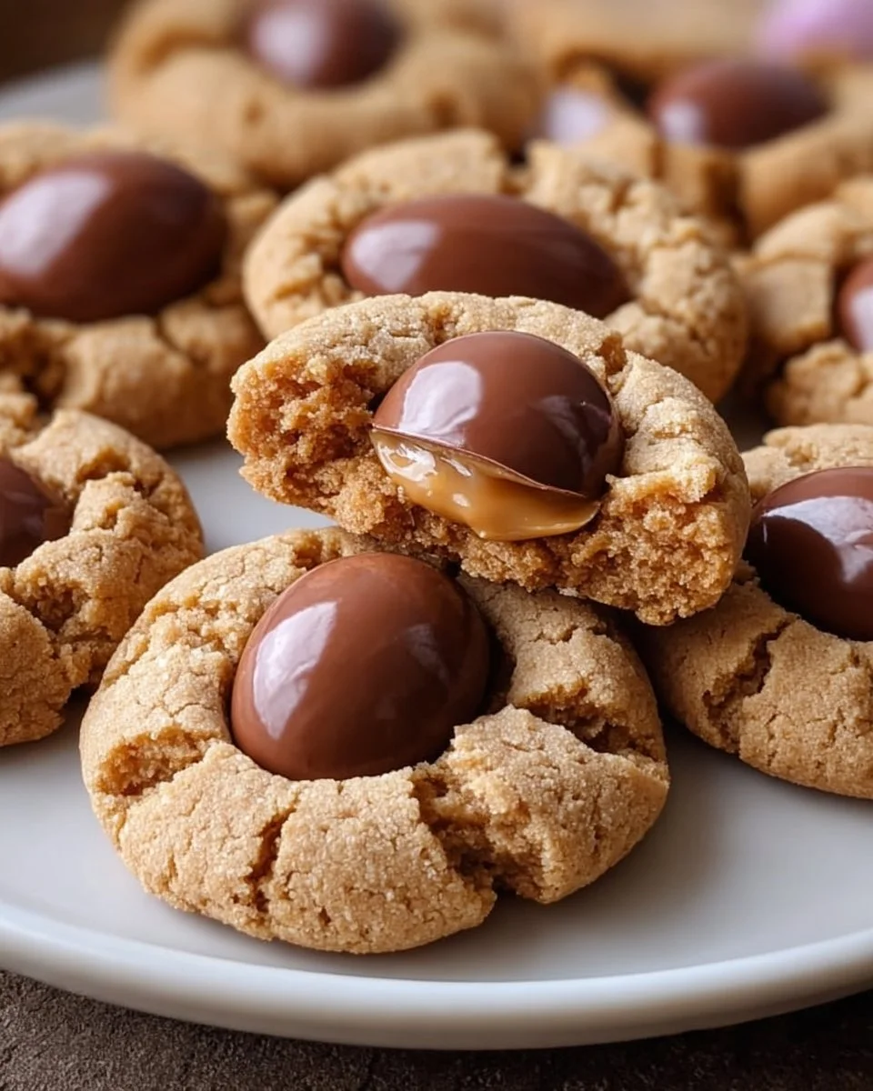 Delicious Reese's Egg peanut butter cookies on a plate