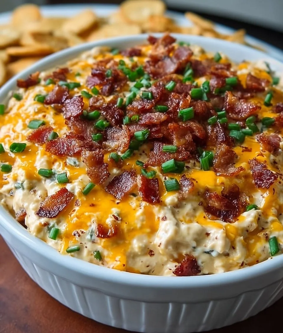 Savory Maple Bourbon Bacon Dip with Cheddar