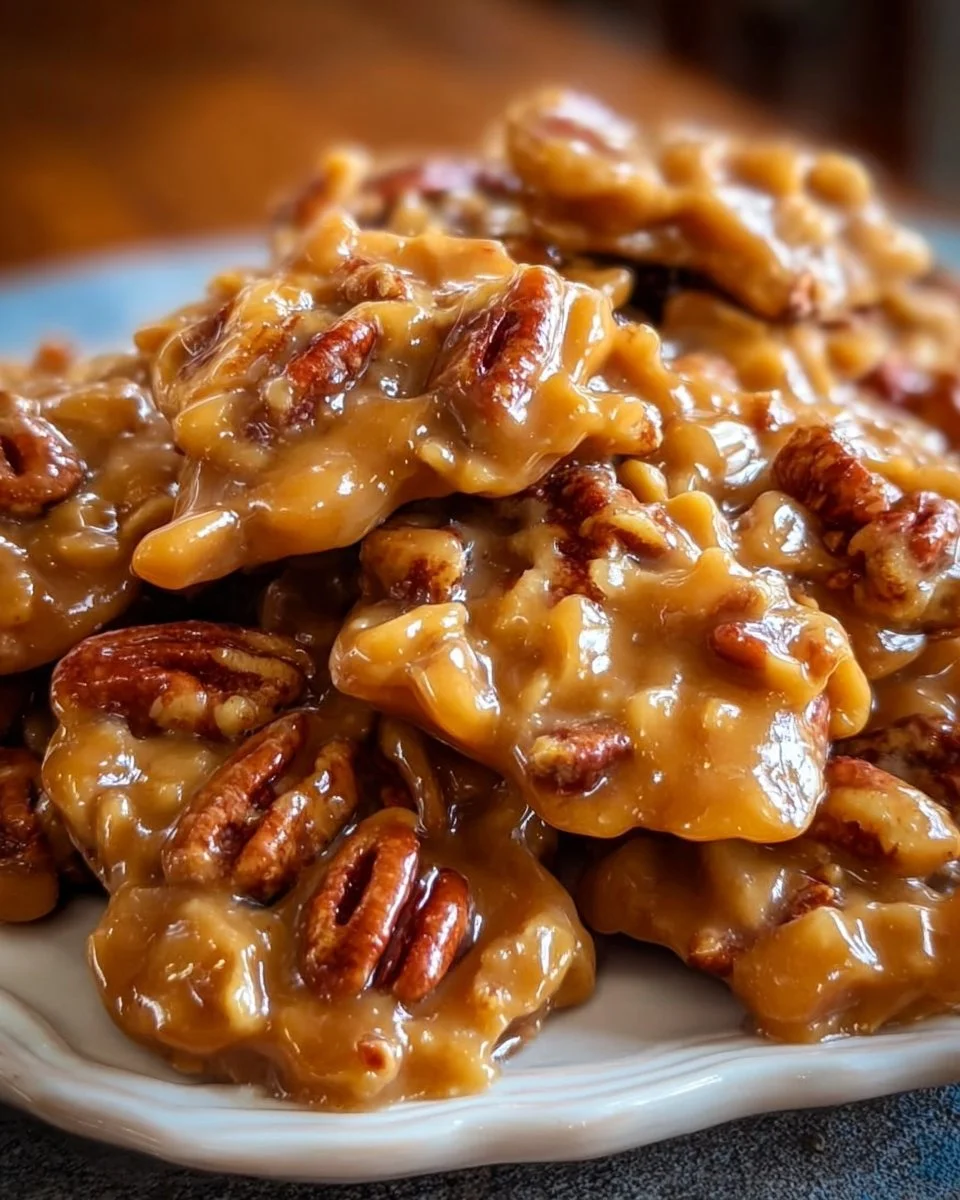 Soft caramel pecan clusters with rich caramel and crunchy pecans.