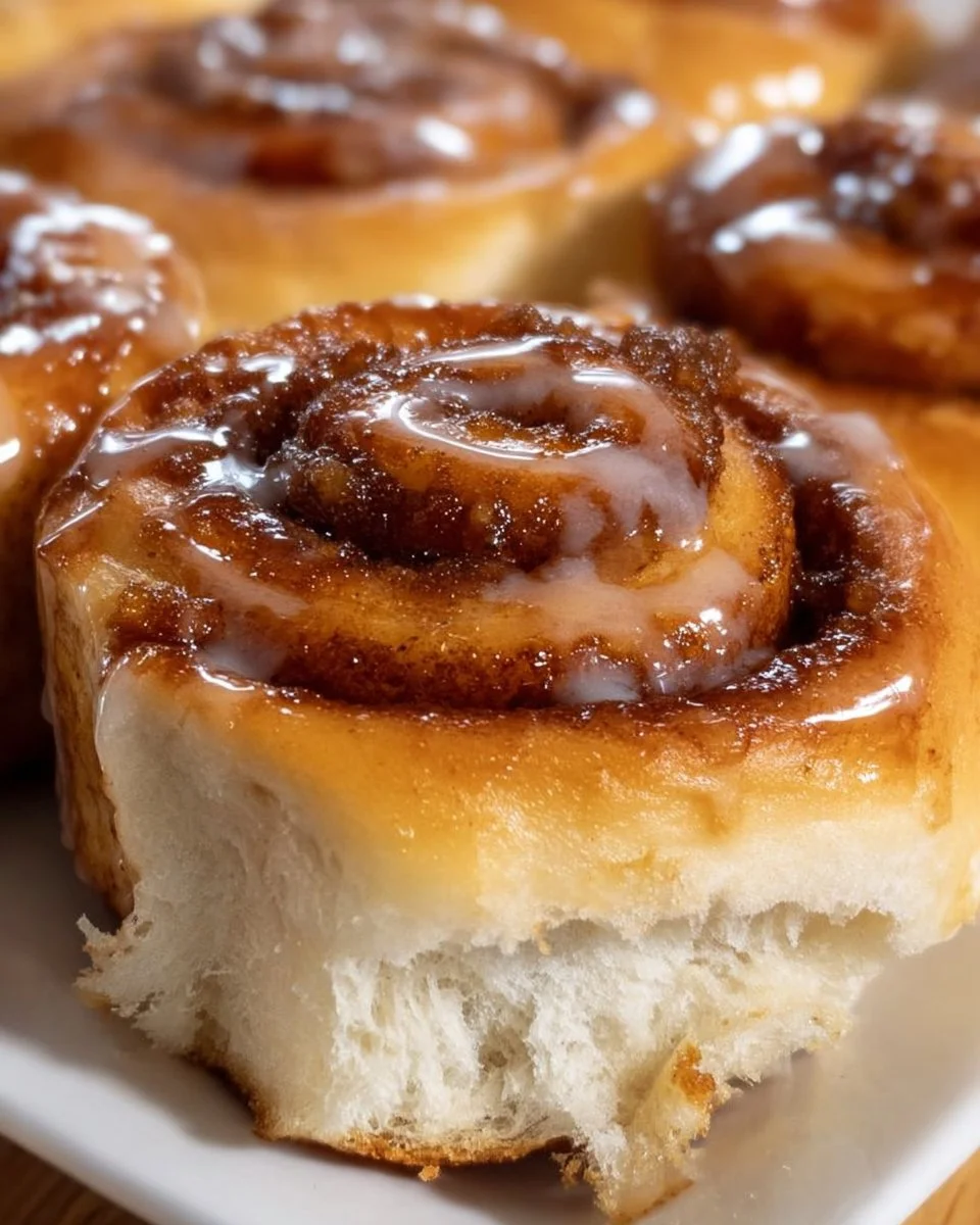 Delicious Apple Butter Cinnamon Rolls topped with icing.