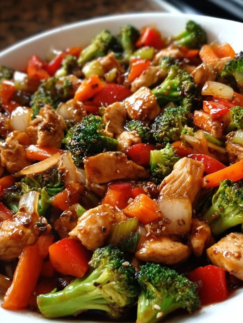 Delicious Chicken Stir Fry with colorful vegetables and savory sauce