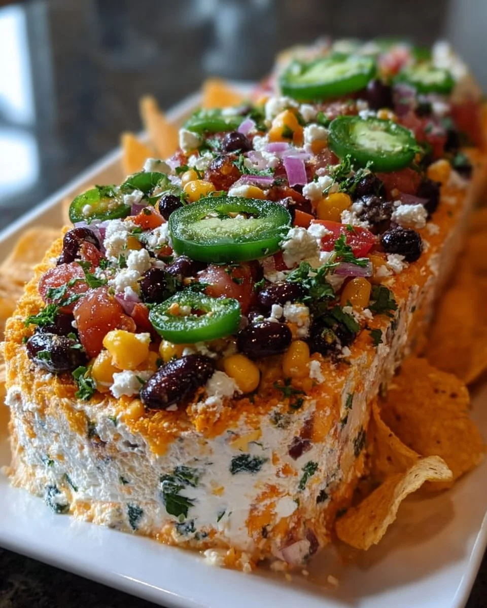 Cowboy Caviar Jalapeño Popper Cheese Log recipe for appetizers