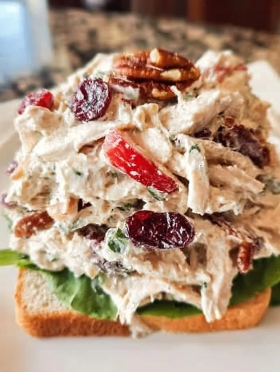 Delicious Cranberry Chicken Salad served in a bowl with fresh ingredients