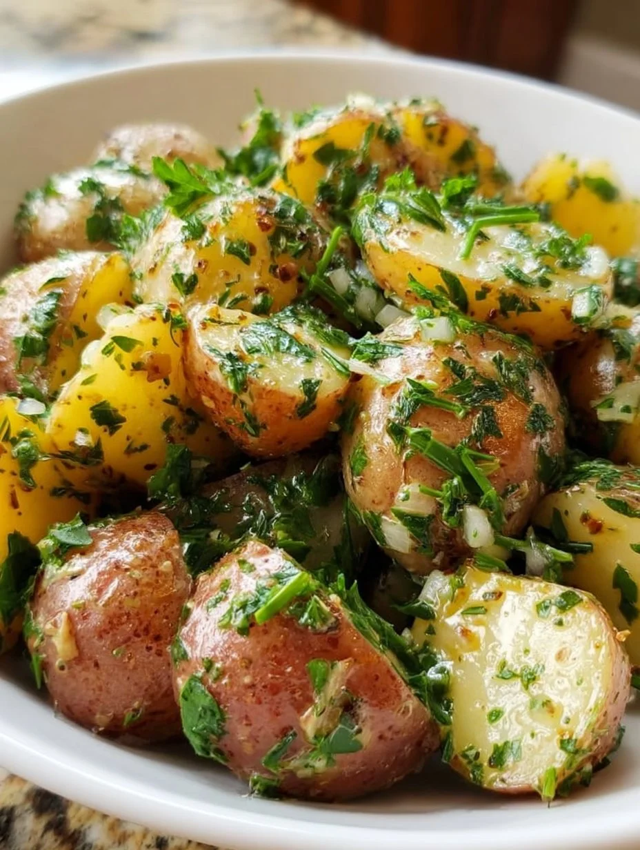 Delicious French Potato Salad with fresh ingredients and herbs