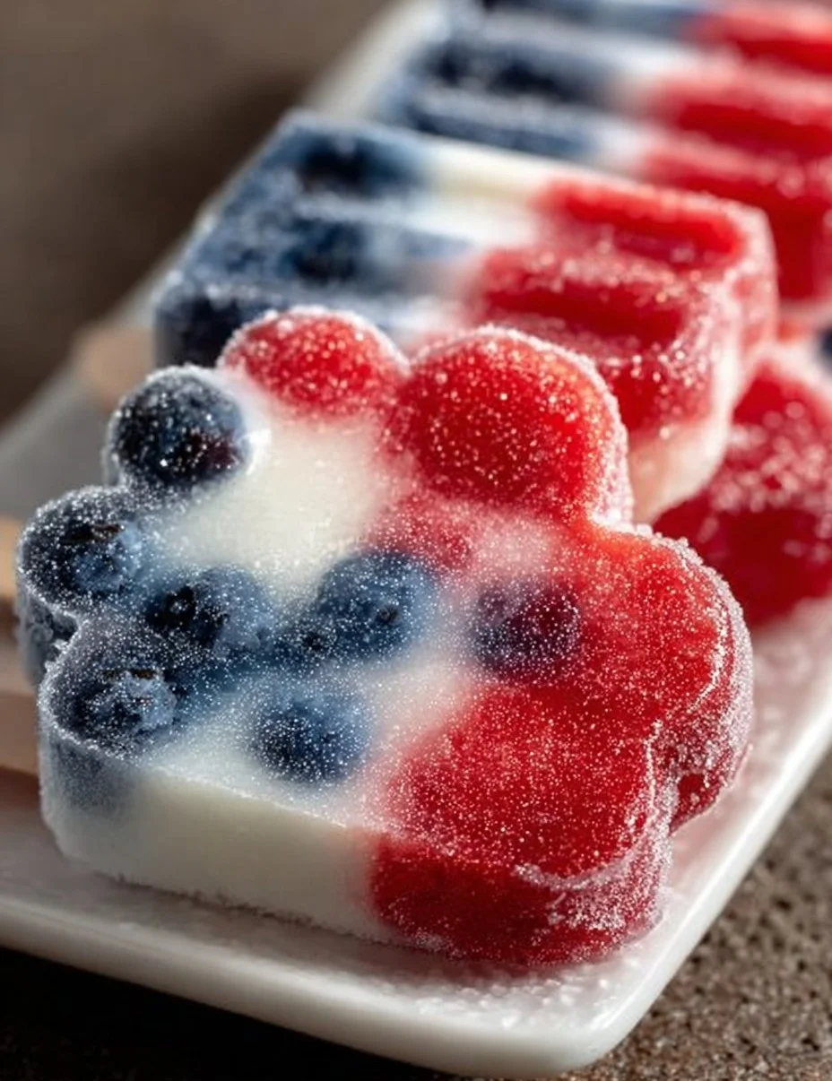 Frozen Freedom Paw Patriotic Yogurt Pops for Dogs with Berries
