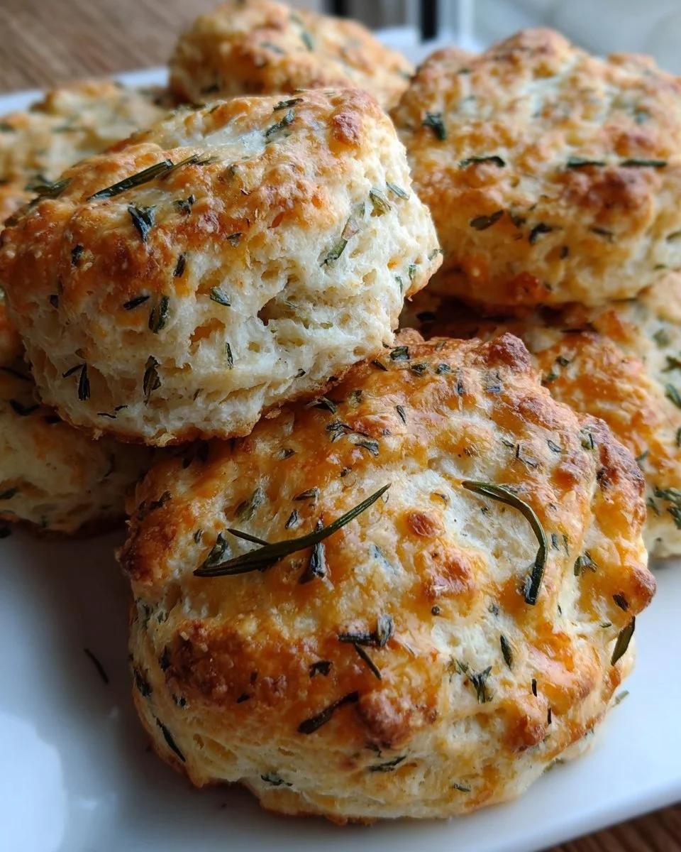 Garlic and Herb Sourdough Biscuits fresh out of the oven.