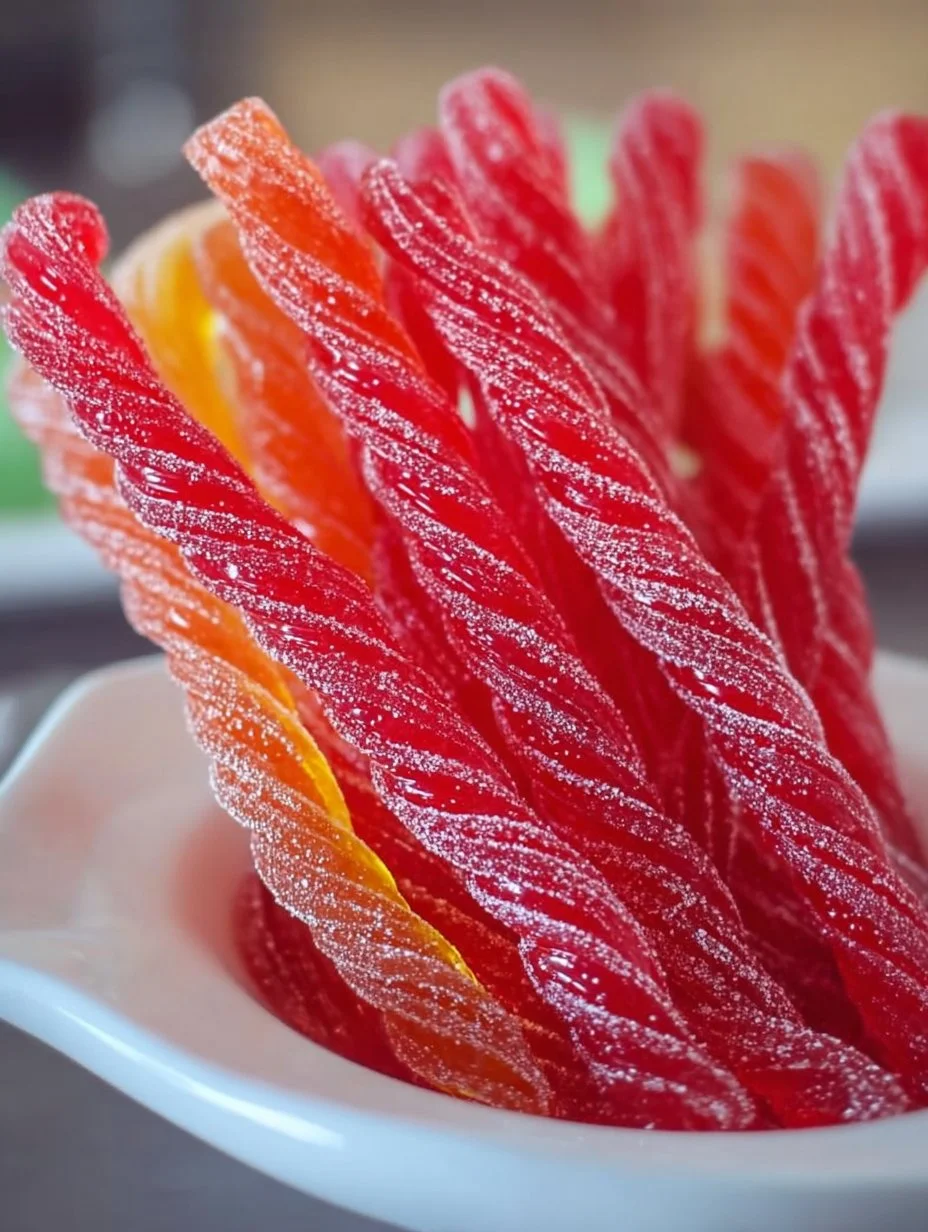 Homemade Kool-Aid licorice ropes in vibrant colors and textures.
