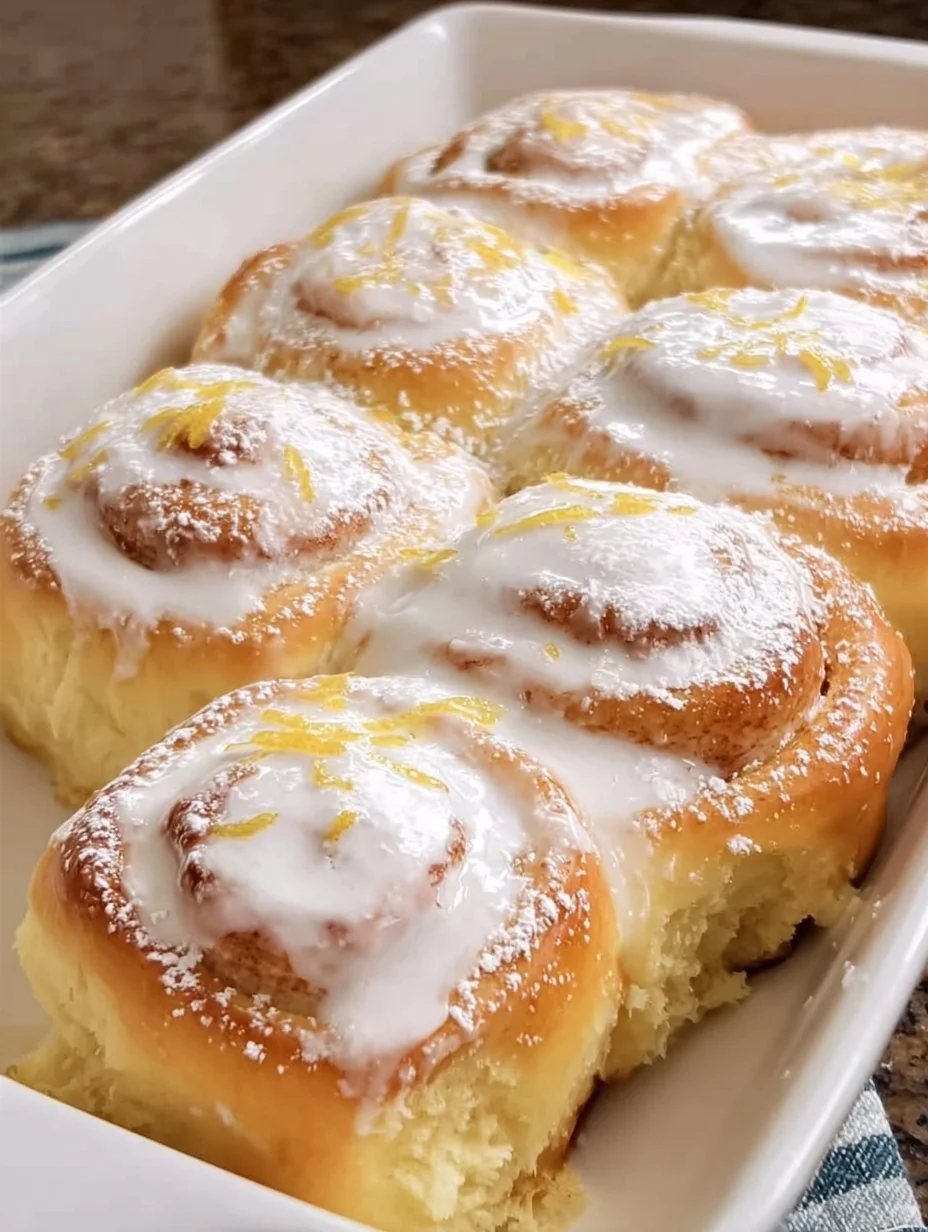 Delicious homemade Lemon Sweet Rolls with a zesty lemon glaze.