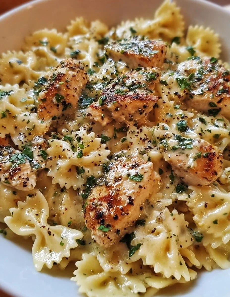 Mozzarella Garlic Butter Chicken Bowties