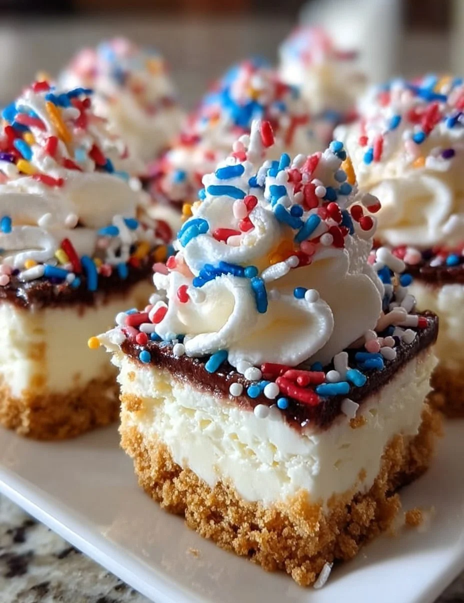 No-Bake Firecracker Cheesecake Bites