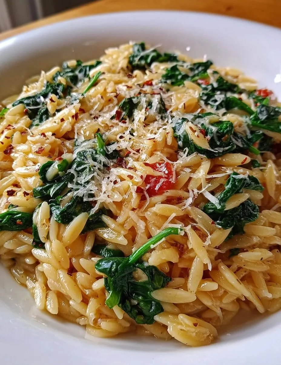 One-Pot Spinach Orzo with Parmesan