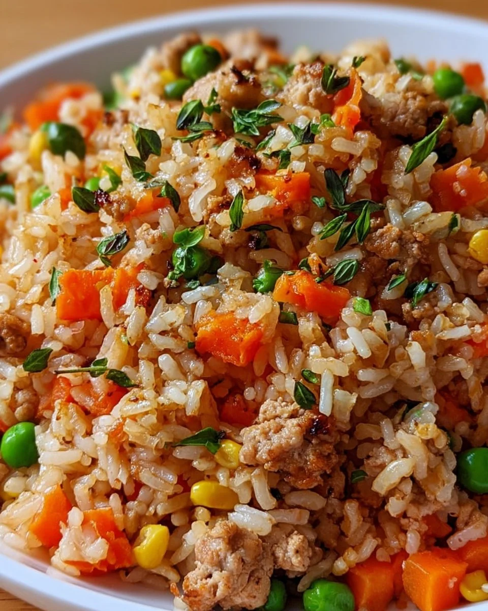 One-Pot Turkey and Rice dish in a cooking pot ready to serve