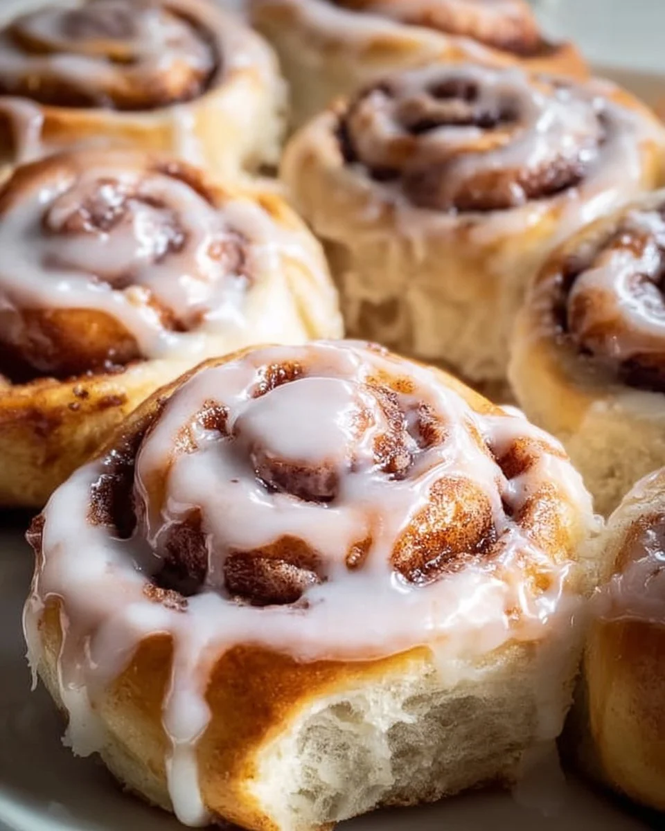 Overnight soft and fluffy cinnamon rolls fresh out of the oven.