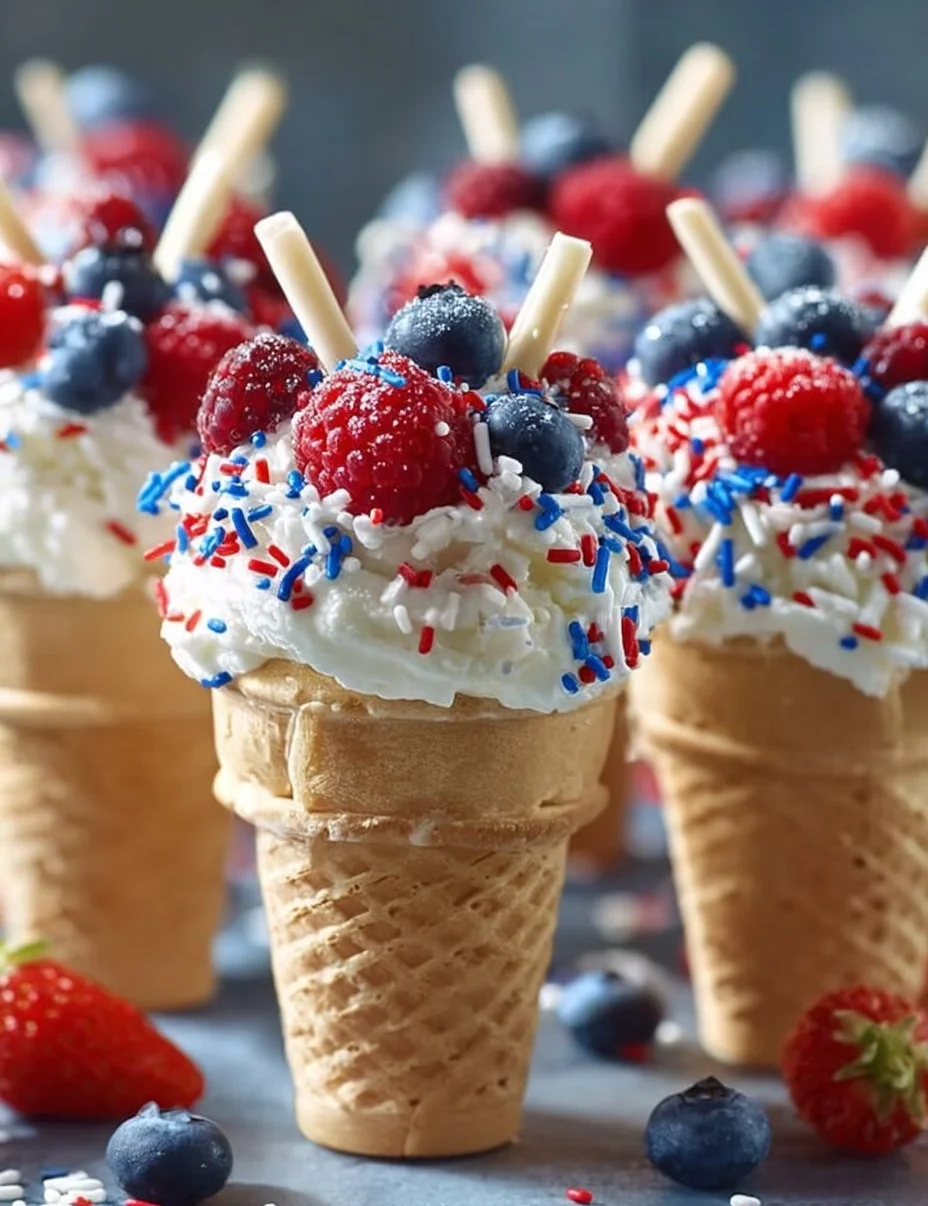 Patriotic Fruit Cones