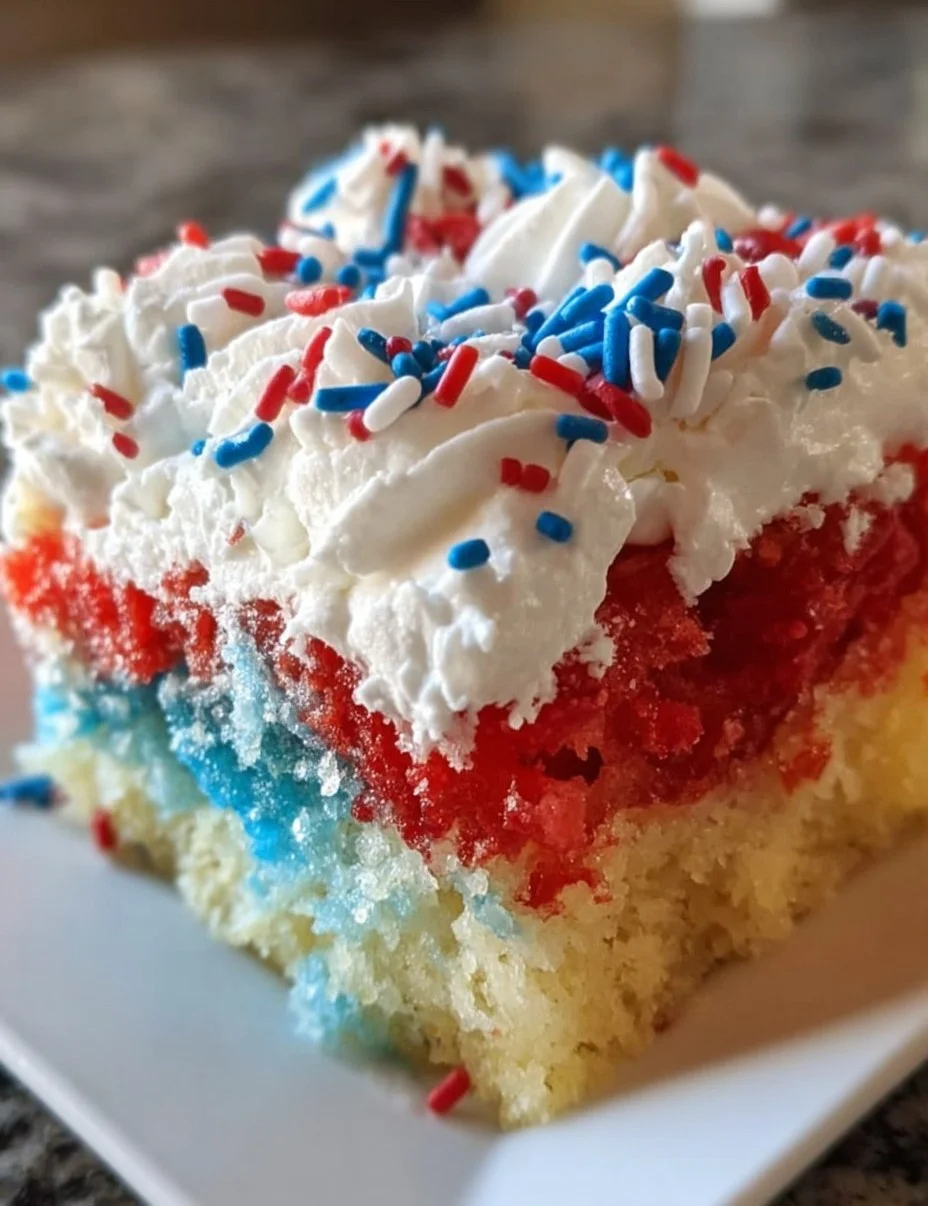 Red, White, & Blue Poke Cake
