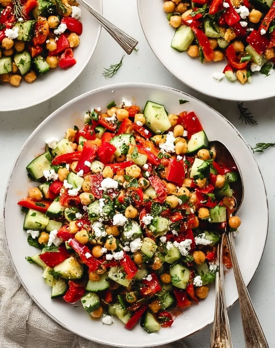 Roasted Red Pepper and Chickpea Salad