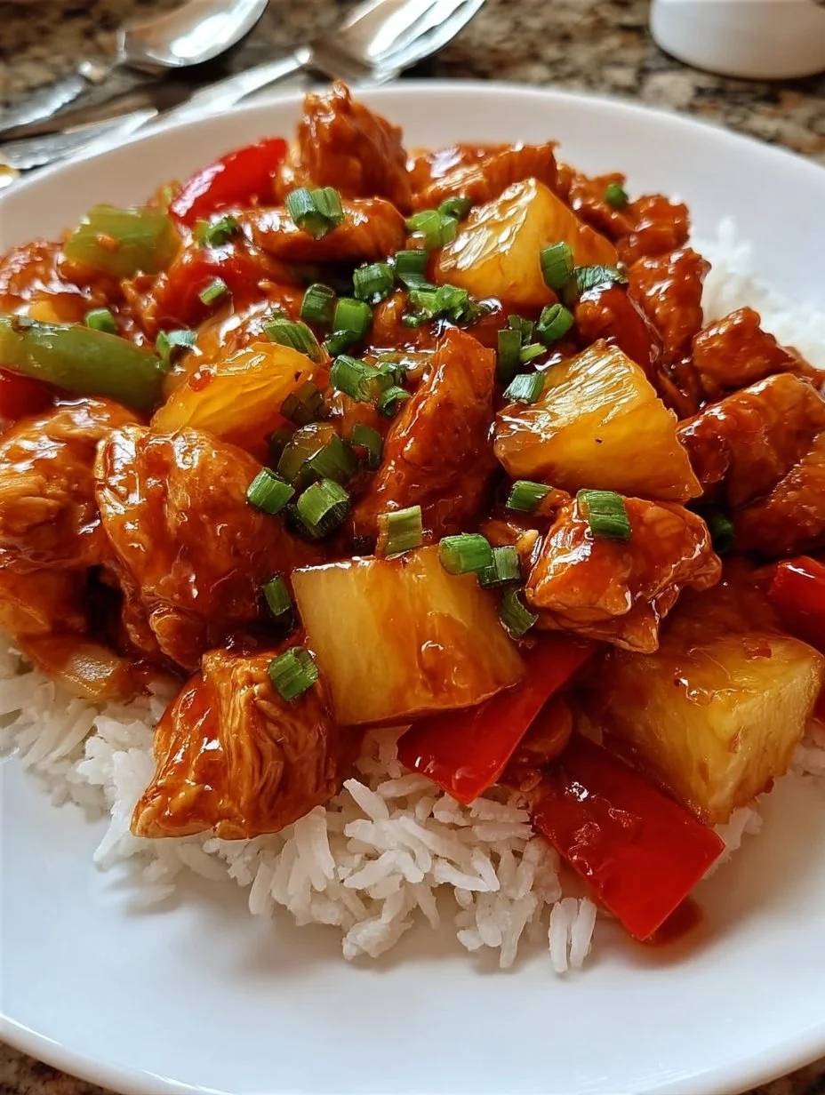 Delicious slow cook pineapple chicken with vibrant flavors and tender meat.