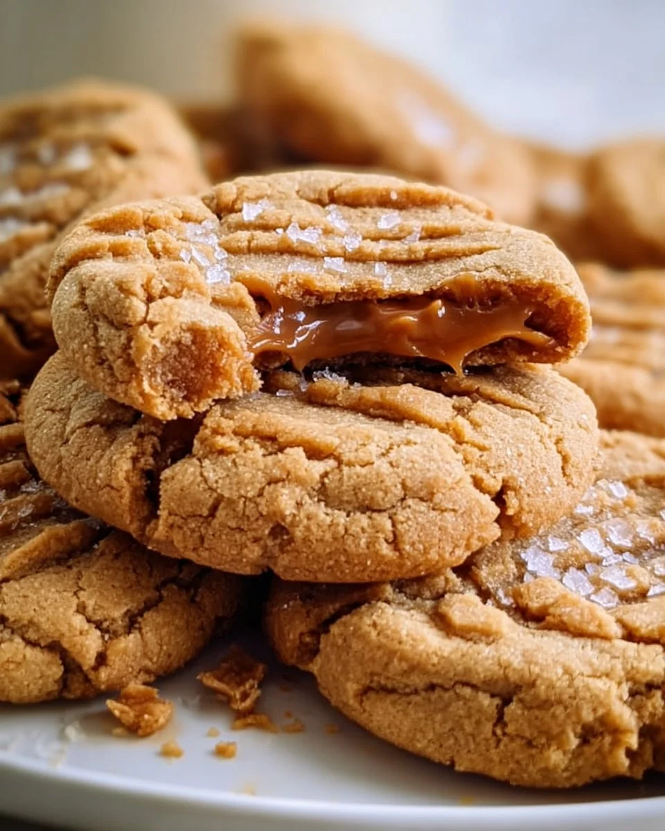 Delicious sourdough peanut butter cookies on a plate