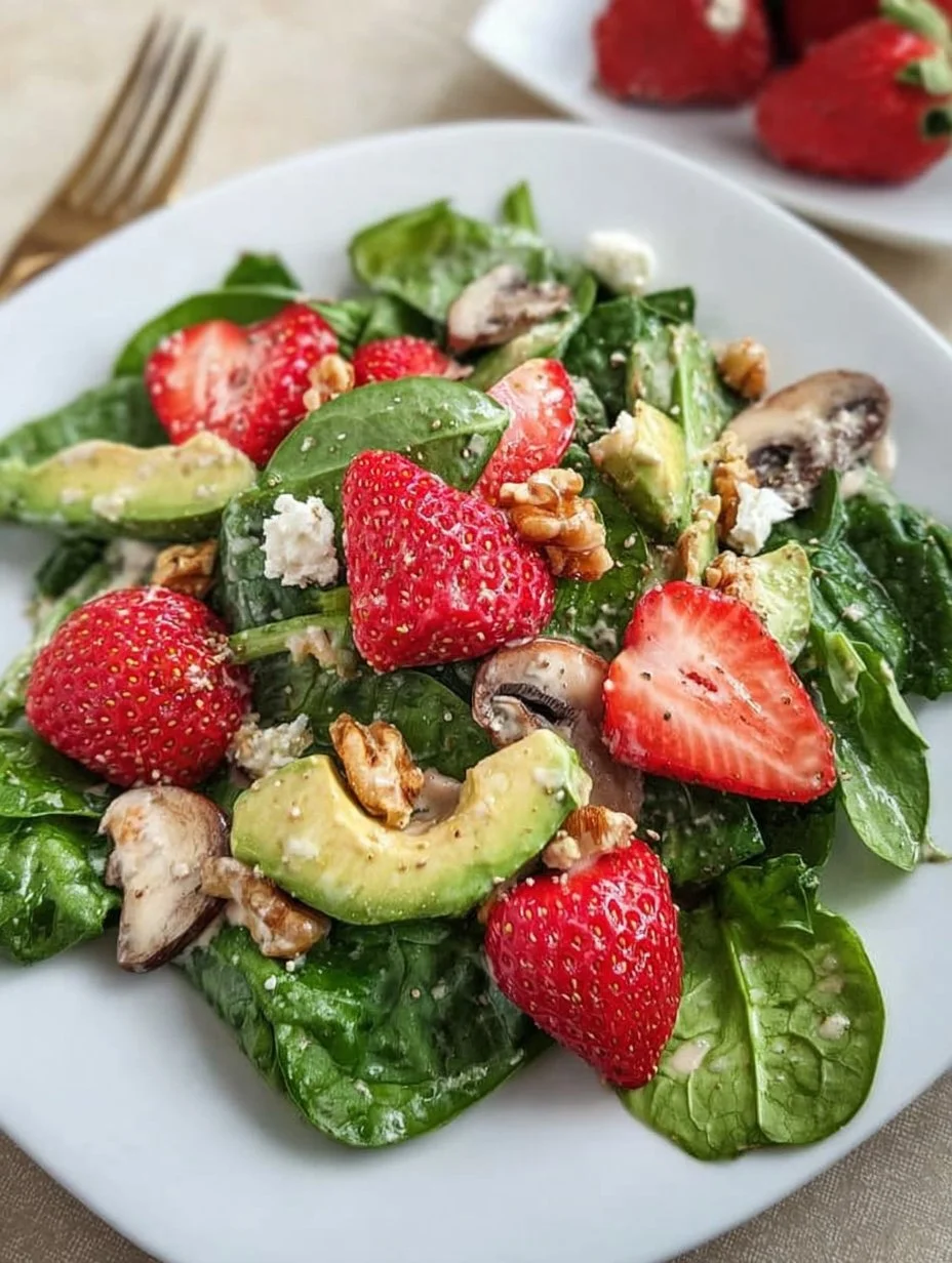 Strawberry Goat Cheese Salad with fresh fruits and greens