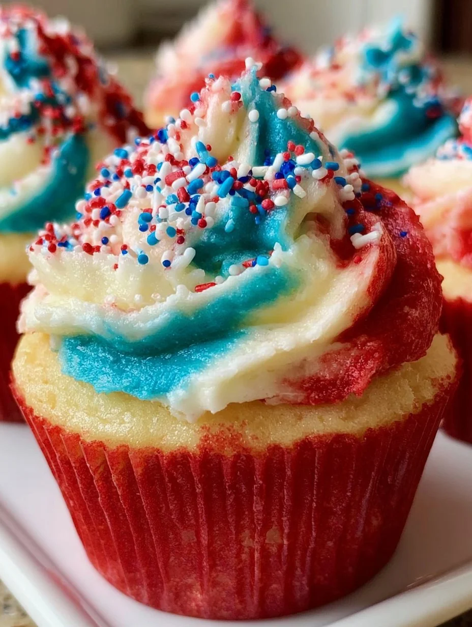 4th of July Tie-Dye Cupcakes