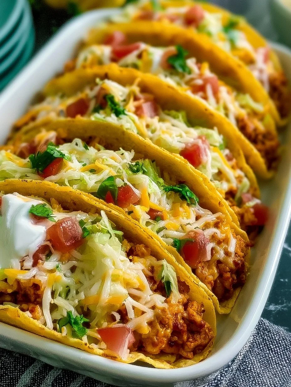 Delicious baked chicken tacos served with fresh toppings