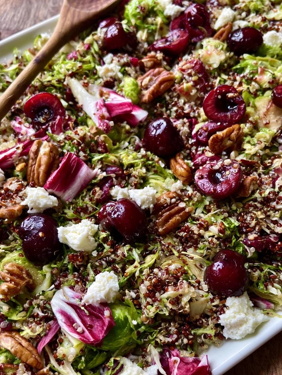 Delicious Cherry Chopped Salad drizzled with Maple-Mustard Dressing