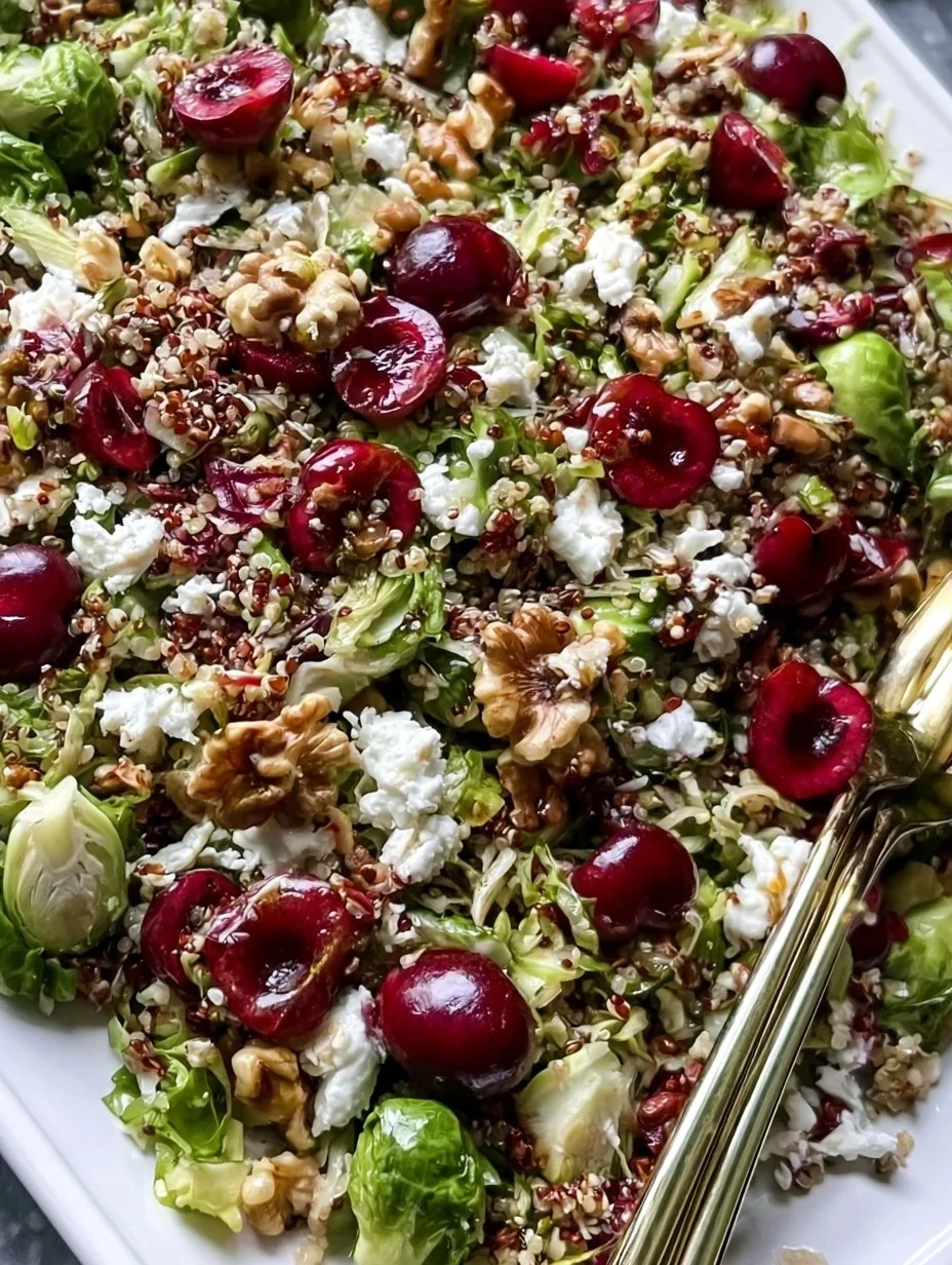 Cherry Salad with Brussels Sprouts, a vibrant and healthy dish