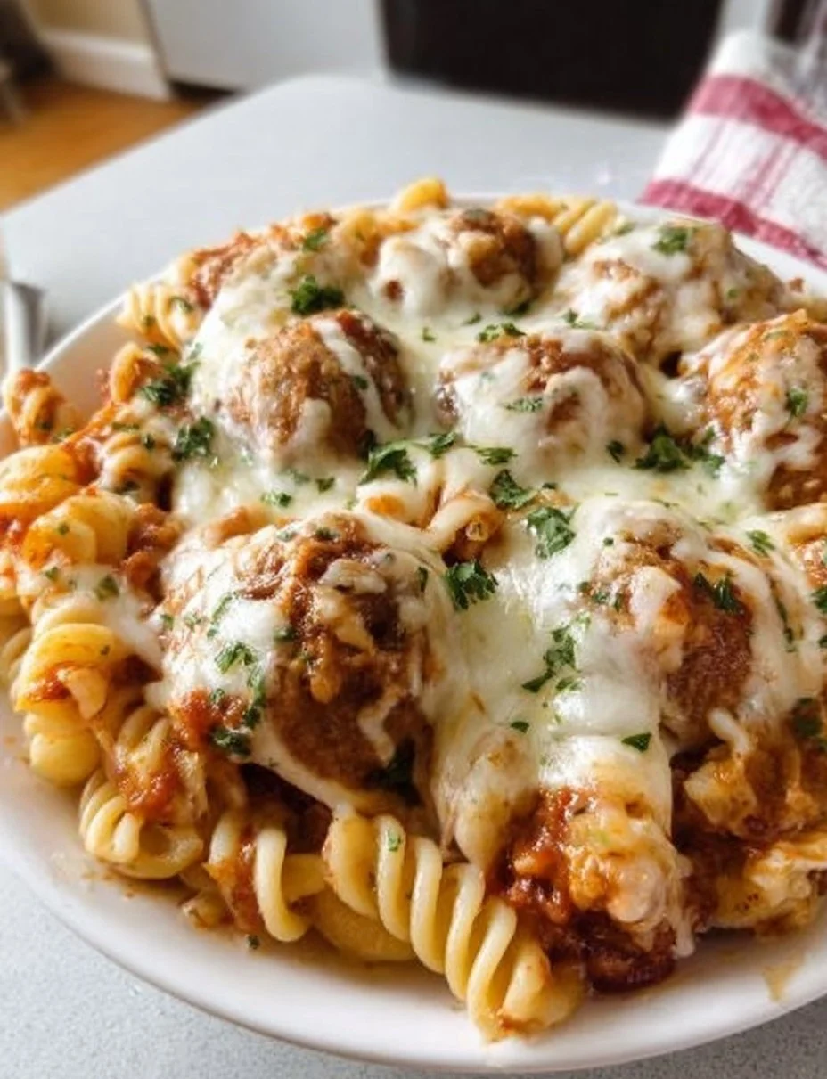 Easy Cheesy Meatball Casserole