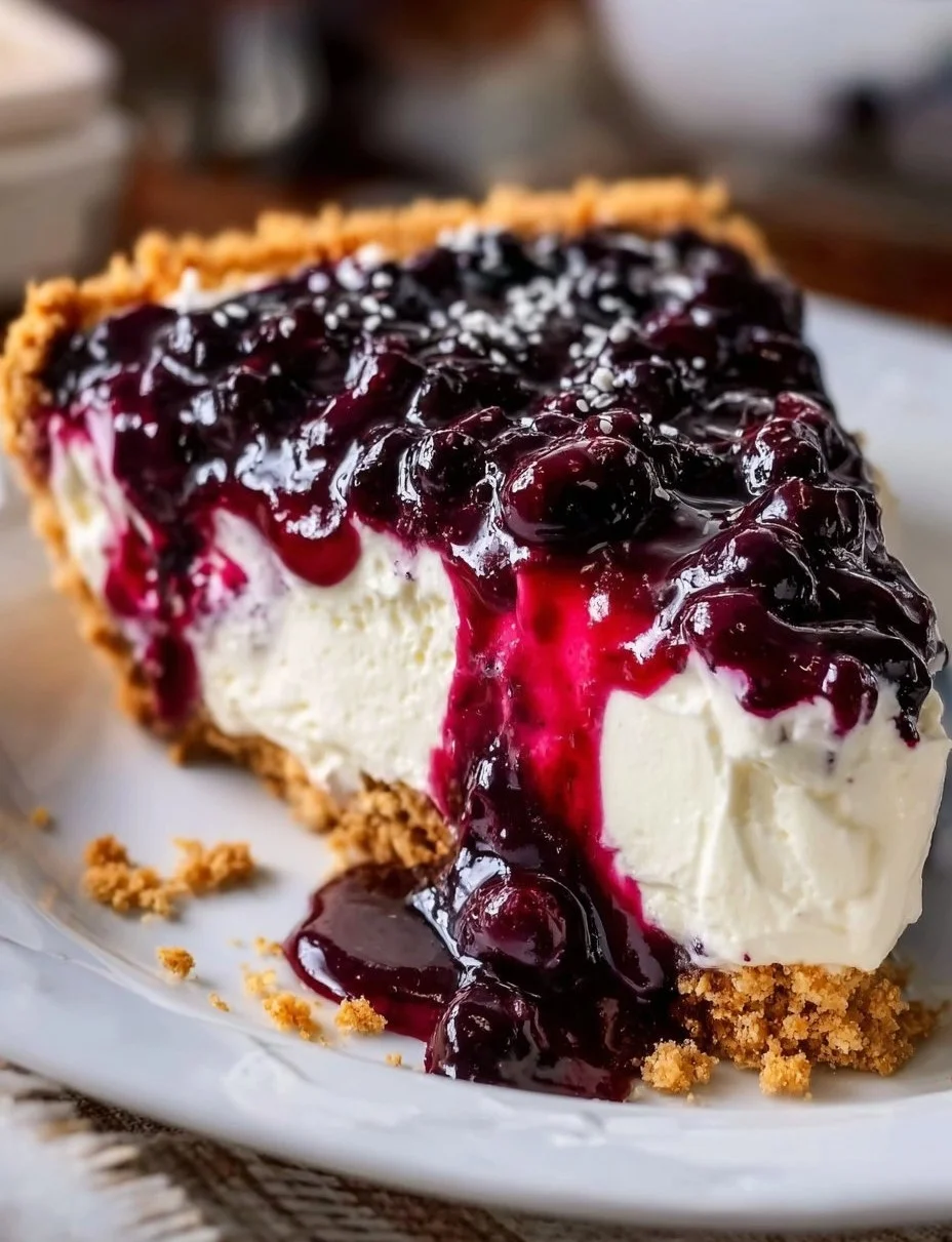 Easy Cream Cheese Pie with Blueberry Pie Filling