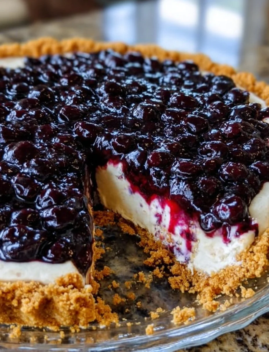 Easy Cream Cheese Pie with Blueberry Pie Filling