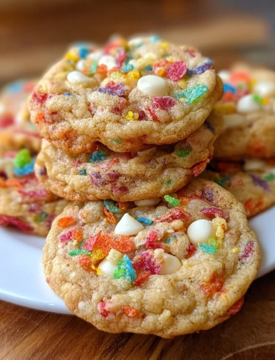 Fruity Pebbles Pudding Cookies