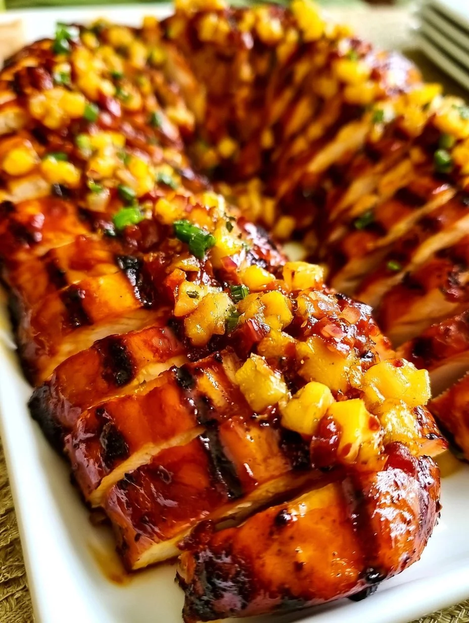 Juicy grilled BBQ turkey breast tenderloin on a plate with herbs