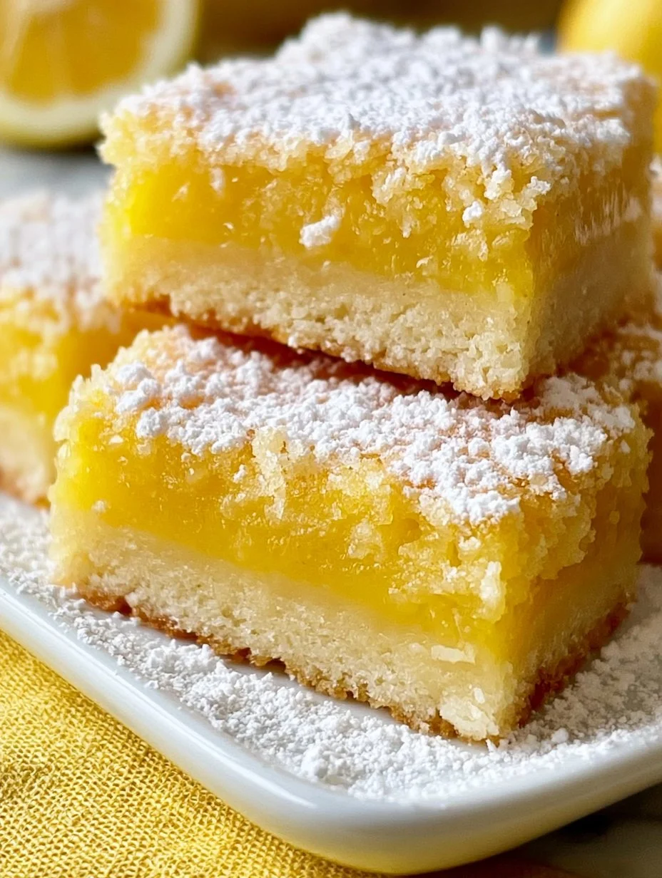 Delicious homemade lemon bars with a zesty lemon topping and buttery crust
