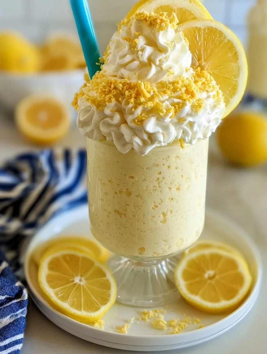 Refreshing lemon milkshake with a creamy texture and zesty flavor