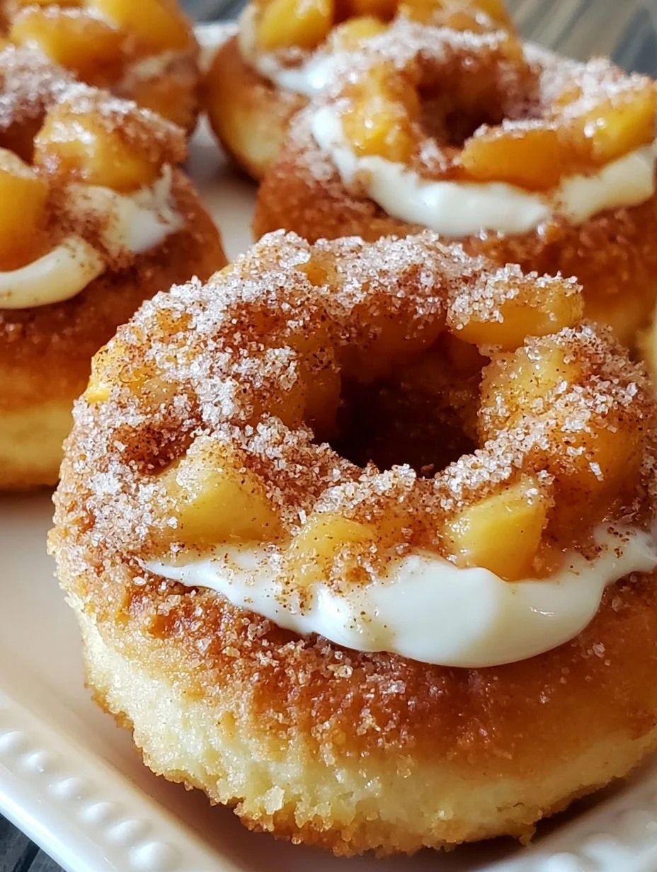 Peach Cobbler Cheesecake Donuts