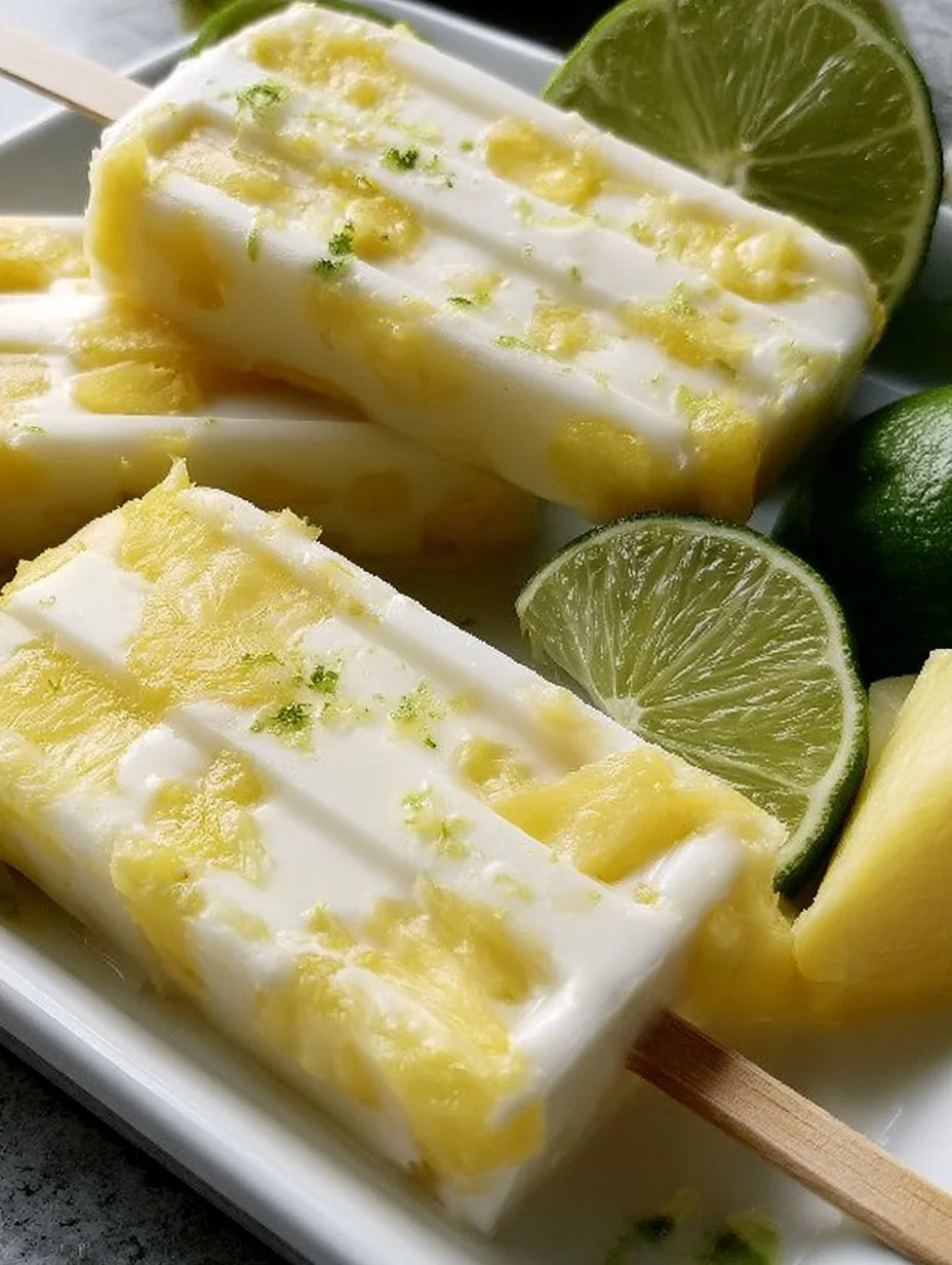 Pineapple Coconut Lime Popsicles