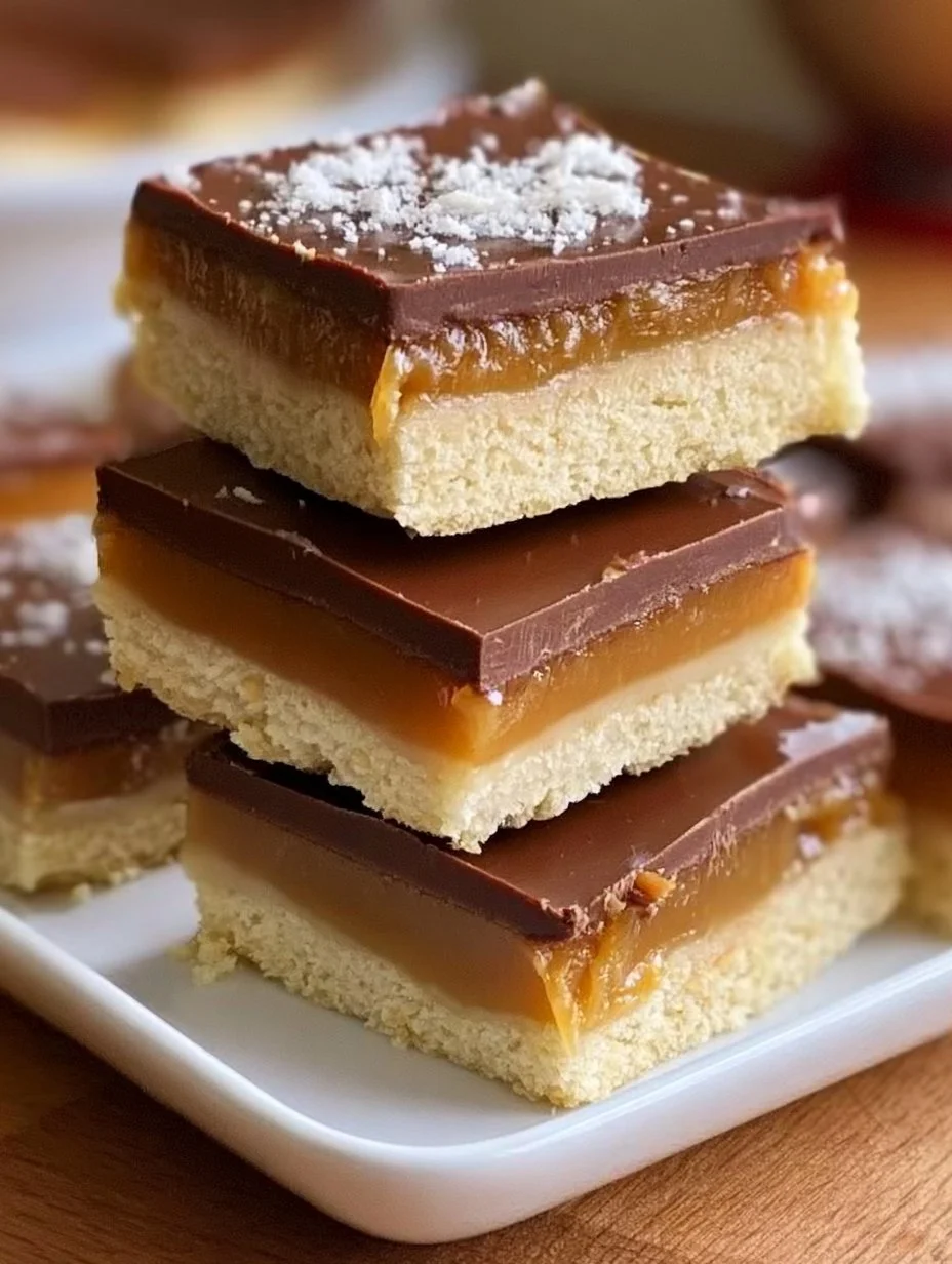 Scottish Caramel Slice dessert with layers of caramel and biscuit