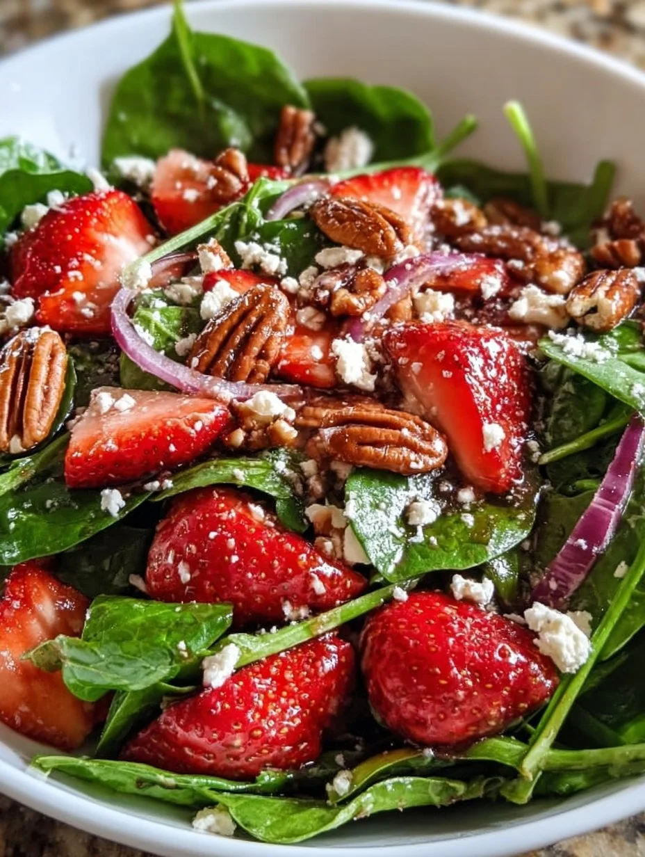Spinach Strawberry Salad with Pecans