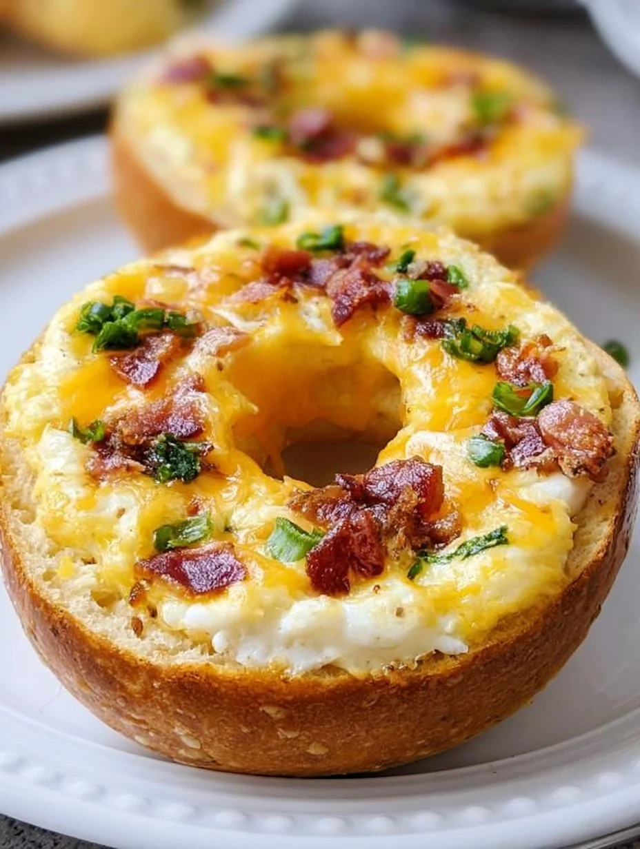 Cheesy Egg Bagel Boats